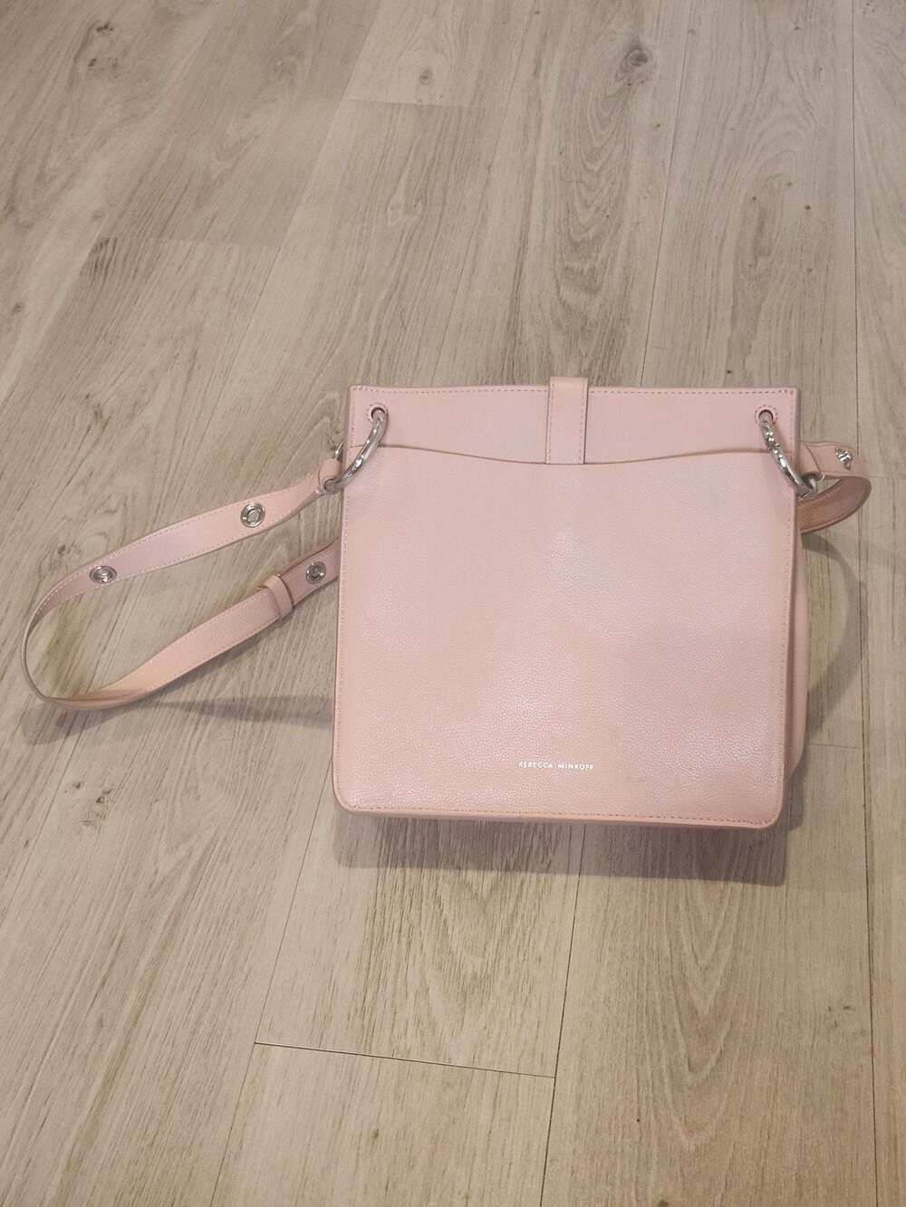 Rebecca Minkoff Megan Small Feed Bag Crossbody Purse Pink Leather